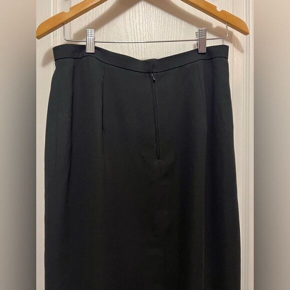Adrianna Papell Vintage Evening Essentials Black Maxi Skirt size 12 side slit - Picture 8 of 11